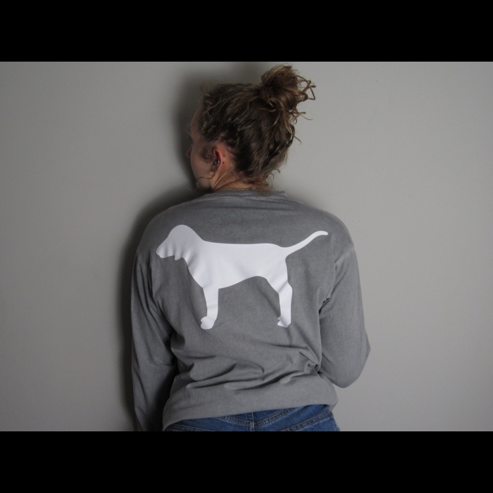 Pink Victoria Secret long sleeve top with dog